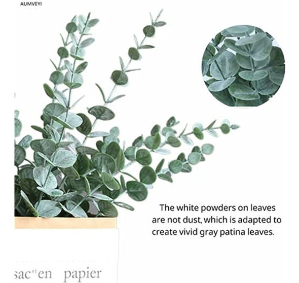 Aumveyi 20 Piezas Faux Eucalyptus Stems Flowers Short Artifi 1