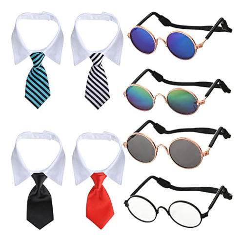 4 Corbatas Para Perros Y 4 Piezas Gafas De Sol Para Perros R 0