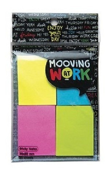 Block Adhesivo 38x50 Neon X 4 Mooving At Work - Librería Jr 0