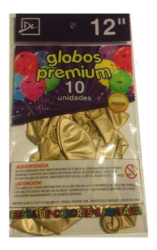 Globos Cromados Metalizados Dorado Oro P/ Fiestas Cumpleaños 1