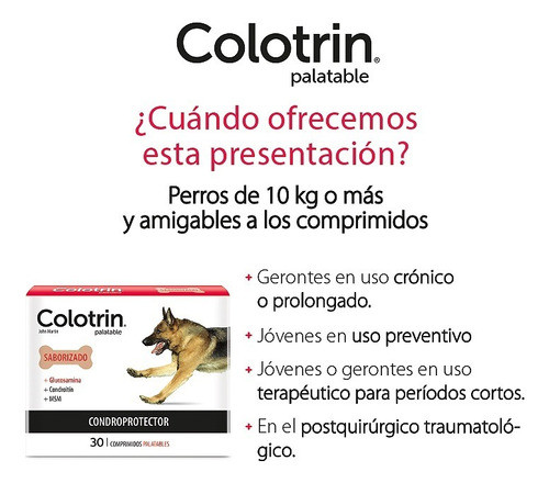 Colotrin Condoprotector Palatable 30 Comprimidos 1