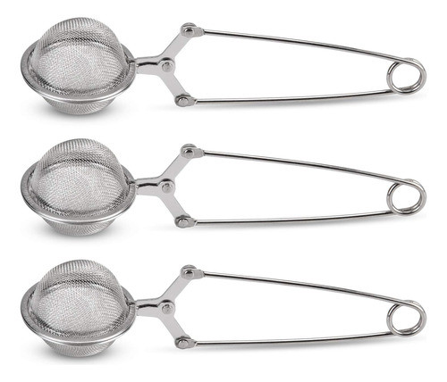 Colador Té Acero Inoxidable Con Mango Malla Fina 3 Unidades 1