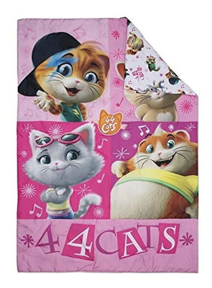 44 Gatos Juego De Ropa De Cama De 4 Piezas Para Niños Pequeñ 1