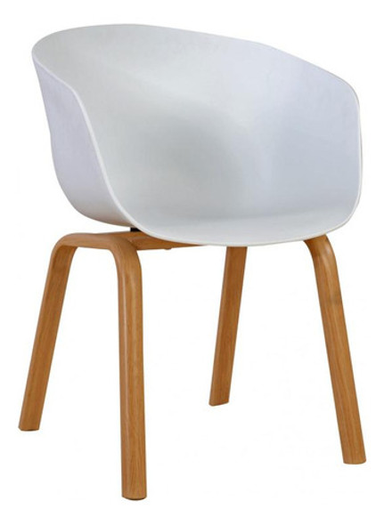 Silla Blanco Polipropileno Y Madera Gardenia 2 0