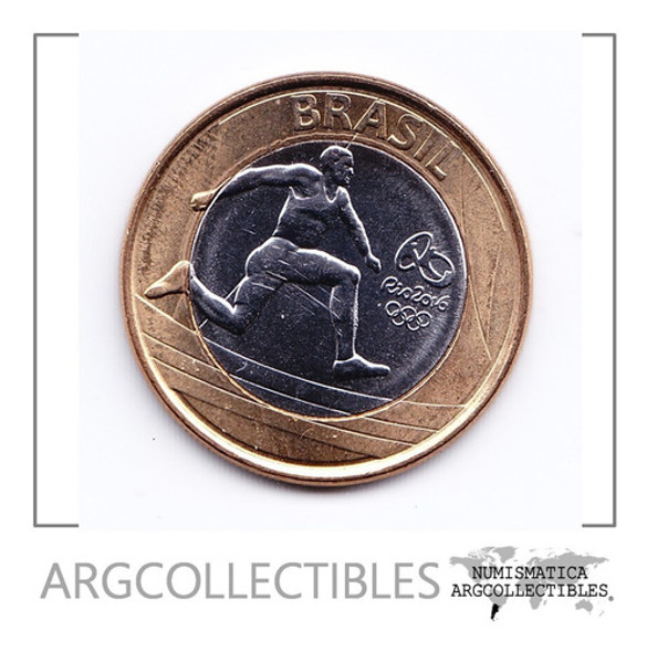 Brasil Moneda Bimetalica 1 Real 2014 J. Olimpicos Atletismo 0