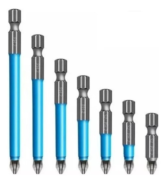 Set 7 Puntas Phillips Largas Magnéticas Taladro Atornillador 0