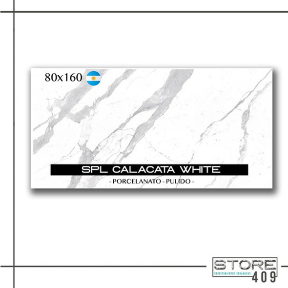 Porcelanato Spl Calacata White Pulido Rectificado 80x160 1ra 1