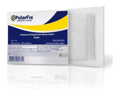 Compressa Cirurgica Non Woven Toalha Baby Estéril 1,0mx1,0m 0