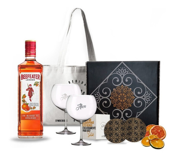 Kit Regalo Gin Beefeater Orange Box + 2 Copas Transparentes 0
