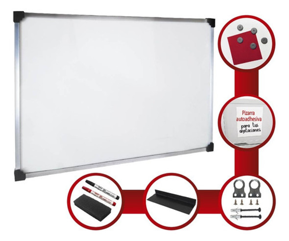 Pizarra Blanca Magnetica Premium 80x120 Aluminio +accesorios 0
