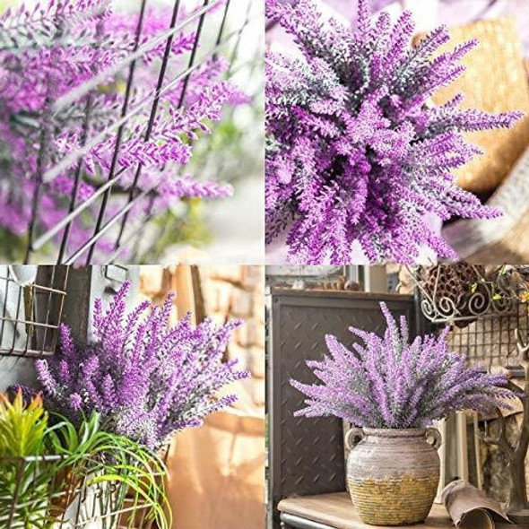 8 Paquetes De Flores Artificiales Planta De Lavanda Falsa Ra 1