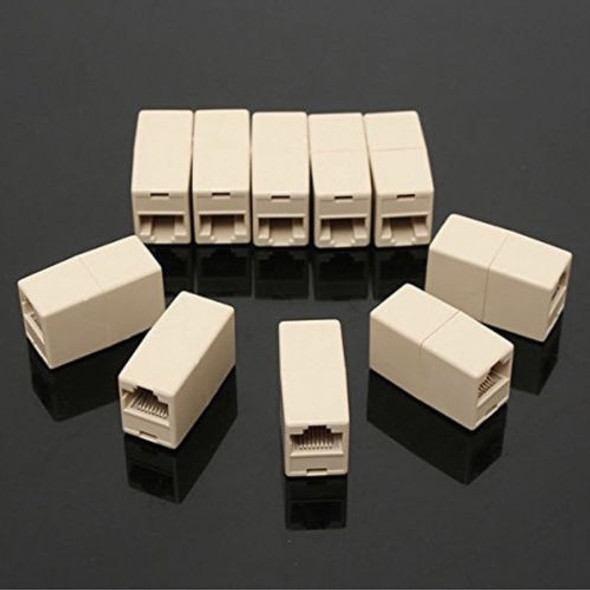 10pcs Rj45 Cat5e Acoplador Conector Extensión Banda Ancha Ca 1
