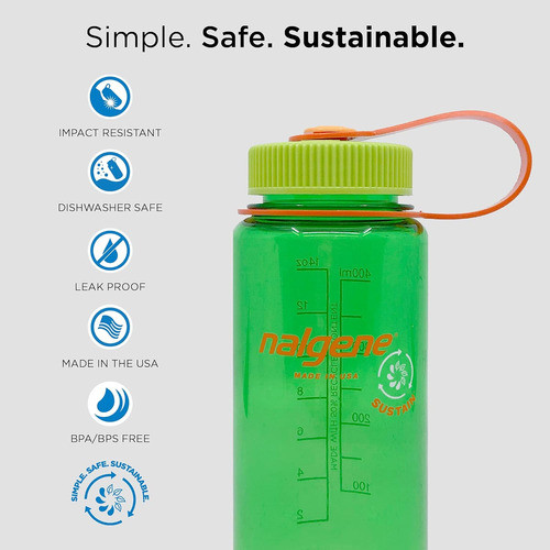 Nalgene Botella Agua Boca Amplia 1 Litro Rústica 1