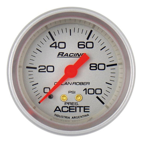 Reloj Presion Aceite Color Plata 52 Mm ( 100 Psi) 0