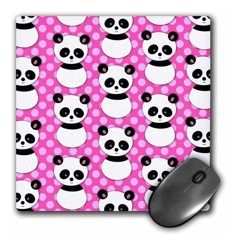 3drose Llc 8 x 8 x 0.25 inches Mouse Pad, Lindo Oso Panda 0