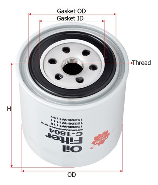 Filtro Aceite Nissan D21 2wd 2.0 Nafta 1985 Al 1998 0