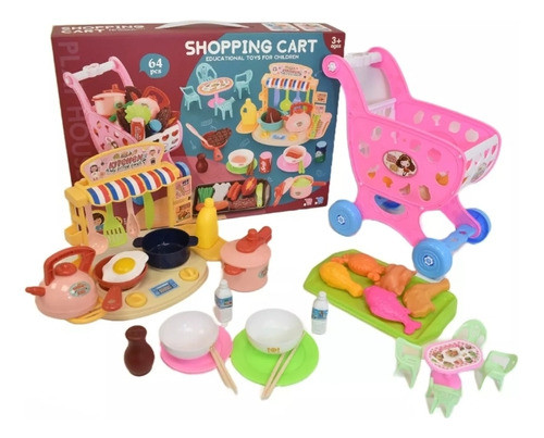 Carrito De Supermecado De Juguete Infantil 64 Piezas Oferta! 0