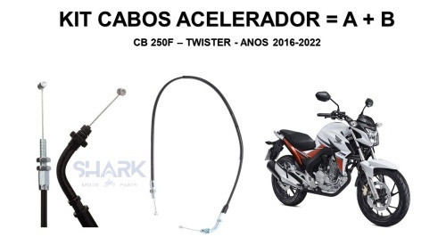 Kit Cabos Acelerador (a)+(b) Cb 250f Twister 2016-2022 1