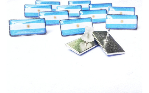 Pines Patrios Bandera Metal Dome Baño Niquel 10x20mm X 50u. 0