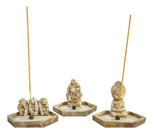 Porta Sahumerio Hindú Hexagonal Resina 11cm Aprox 0