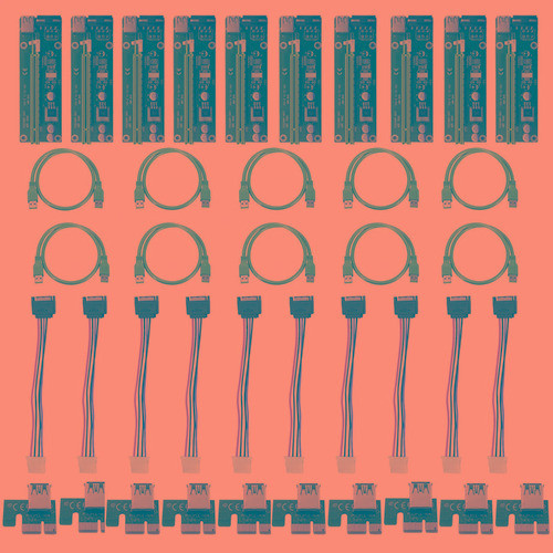 10 X Usb 3.0 V006c Pci-e Expresar 1 X A 16 X Tablero De Adap 0