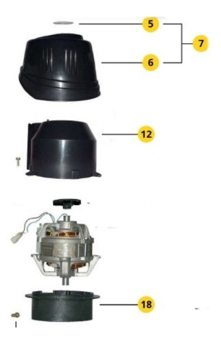 Base Y Cubre Motor Y Tapa Con Visor Dibra R32 R42 R35 R50 1