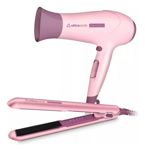 Planchita De Pelo + Secador Combo Profesional Alisador 2200w 0