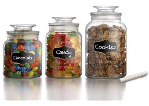 American Atelier Canister Set 3-piece Glass Jars En 33oz, 44 0