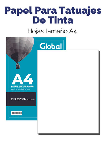 Papel Hectográfico Para Tatuajes En Resma De 10 Hojas A4 1