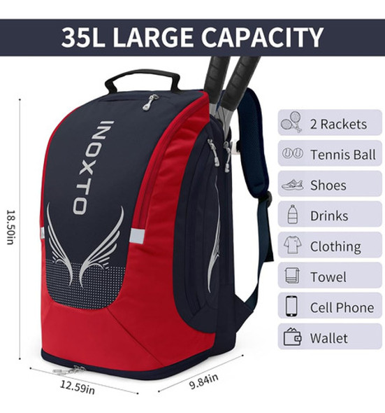 Bolsas De Tenis Inoxto 40l Para Mujer Y Hombre Mochila De Te 1 Bolsas De Tenis Inoxto 40l Para Mujer Y Hombre Mochila De Te 1