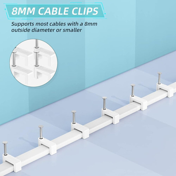Aopockan Tech Clips De Cable Blanco 100 Piezas Clips De Cabl 1