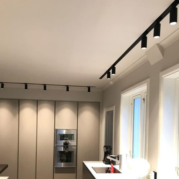 Pack Riel 1 Metro + 3 Spot Negro + Lampara Led Gu10 I Nido 1