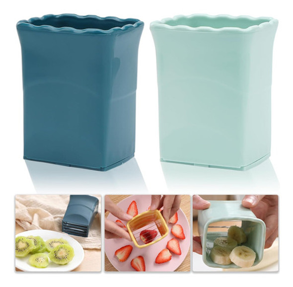 Tulosliceador De Frutas Acero Inoxidable, 2 Pcs, Azul Marino 0