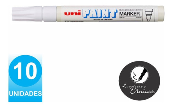 Marcador Industrial Uni Paint Px20 Al Aceite Blanco Pack X10 1