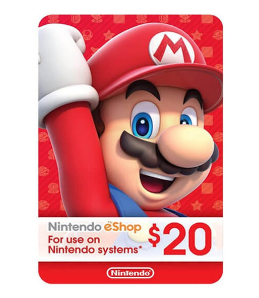 Tarjeta Nintendo Eshop 20 Dolares - Usa - Entrega Inmediata 0
