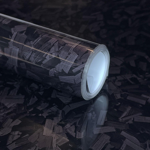 Rollo De Vinilo Negro De Fibra De Carbono Brillante 3mts 0