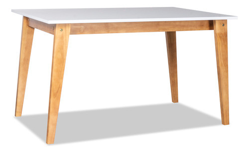Mesa De Comedor  Escandinava 130cm Miel Tapa/blanca 0