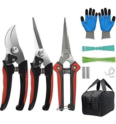 Tijeras De Podar Premium X3/ac.inox.+ Guantes Y Accesorios 0