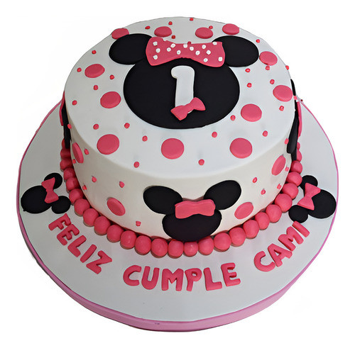 Torta Minnie Bebe Rosa Primer Año - Cumpleaños Eventos 0