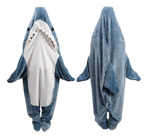 Manta Shark Adulto Tamaño L Con Capucha Saco Dormir 0