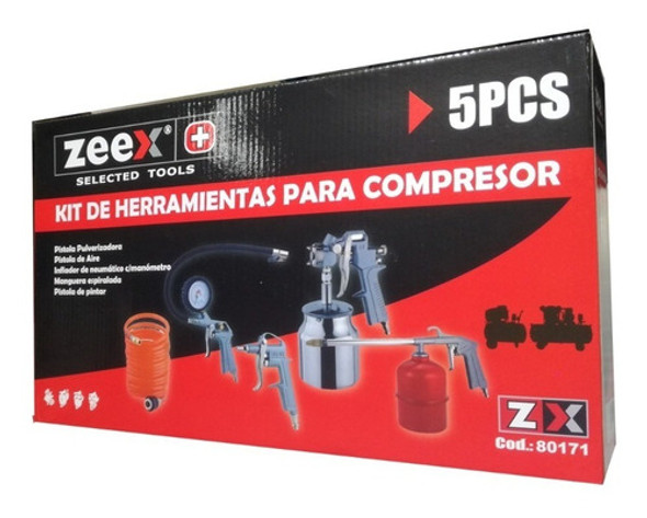 Kit De Aire P/ Compresor  Inflador Pistola Pintar Mang Zeex 1
