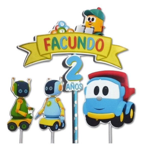 Toppers Cake Adorno Para Torta Leo El Pequeño Camión 0