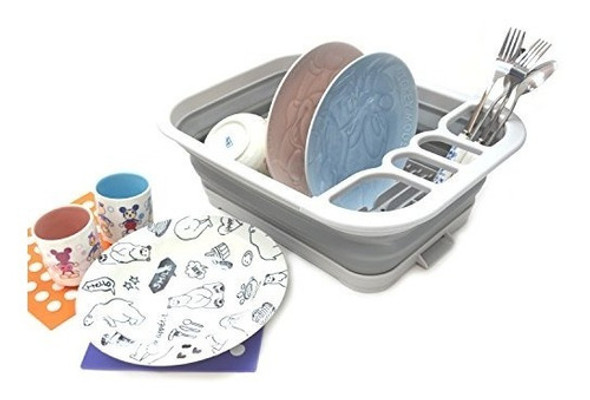 Escurreplatos Plegable Sammart Con Tabla De Escurridor 0