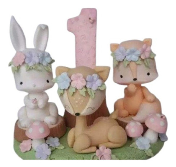 Vela  Animalitos Del Bosque Tribales En Porcelana . 0
