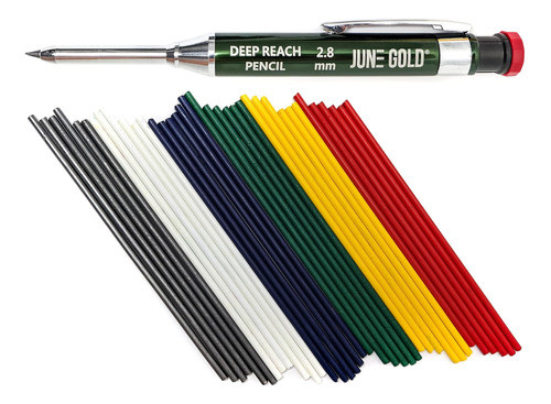 Portaminas June Gold 2,8 Mm Alcance Profundo, 36 Recambios 6 0