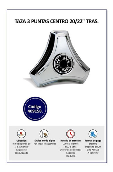 Taza 3 Puntas Centro 20/22  Tras Cod.:409158/m156p Rodino 1