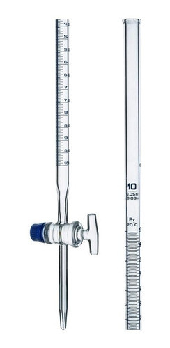 Bureta Vidrio Graduada 10ml Robinete Vidrio (x 4 Unidades) 0