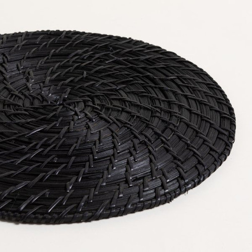 Set X 6 Individuales, Plato De Sitio. Fibra Negro 0