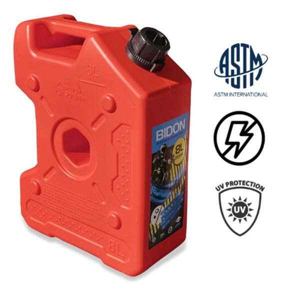 Bidón Combustible Chato Rojo P/nafta 8 Litros- Con Pico Roan 1 Bidón Combustible Chato Rojo P/nafta 8 Litros- Con Pico Roan 1