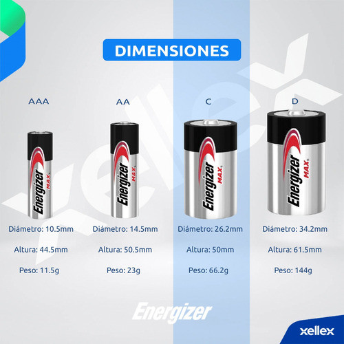 6 X Pilas Alcalinas Mediana Tipo C Energizer Max Blister 1